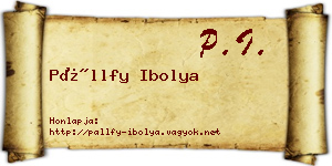 Pállfy Ibolya névjegykártya