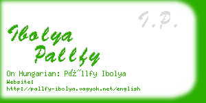 ibolya pallfy business card